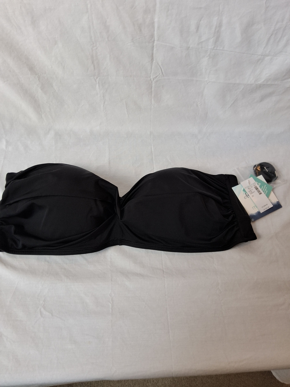 Maurices Black Strapless Bandeau Swim Top with Removable Straps